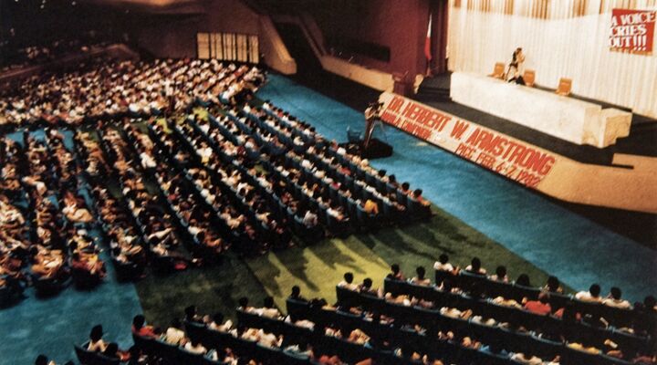 Feast, large crowd of people, herbert w armstrong, 